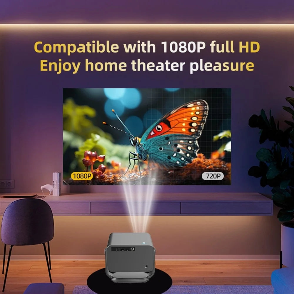 P20 Pro HD 1080P Android 13 WiFi6 Bluetooth-compatible Projector with Bracket Auto Focus 4K Home Theater, 2+16G - US Plug - 5