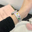 For Apple Watch Ultra 3 2 1 49mm / Series 11 10 46mm / 9 8 7 45mm / SE3 SE2 SE 6 5 4 44mm / 3 2 1 42mm Epoxy Heart Pattern Metal Strap - Starlight - 6