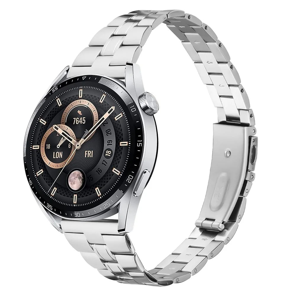 For Fossil Gen 5 Carlyle HR Stainless Steel Wrist Band Ultra-Thin Watch Replacement Strap - Silver - 3