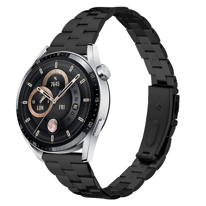 For Haylou Solar LS05 Ultra-Thin Stainless Steel Band Lines Design Smartwatch Strap - Black - 3