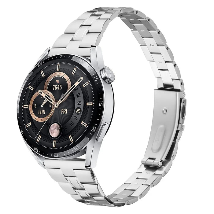For Haylou Solar LS05 Fashionable Replacement Band 3-Bead Stainless Steel Smartwatch Strap - Silver - 3