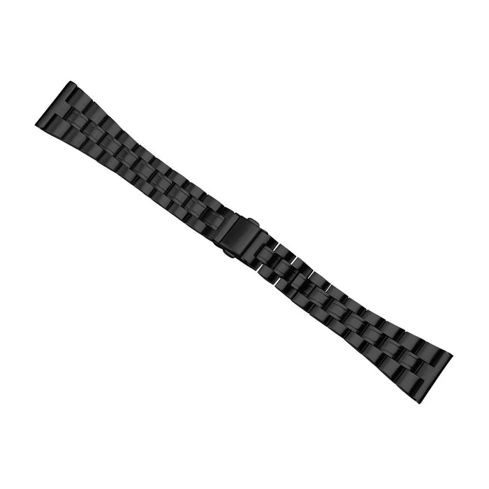For Huawei Watch GT 42mm 46mm Watch Strap Three-Beads Stainless Steel Band - Black - 2