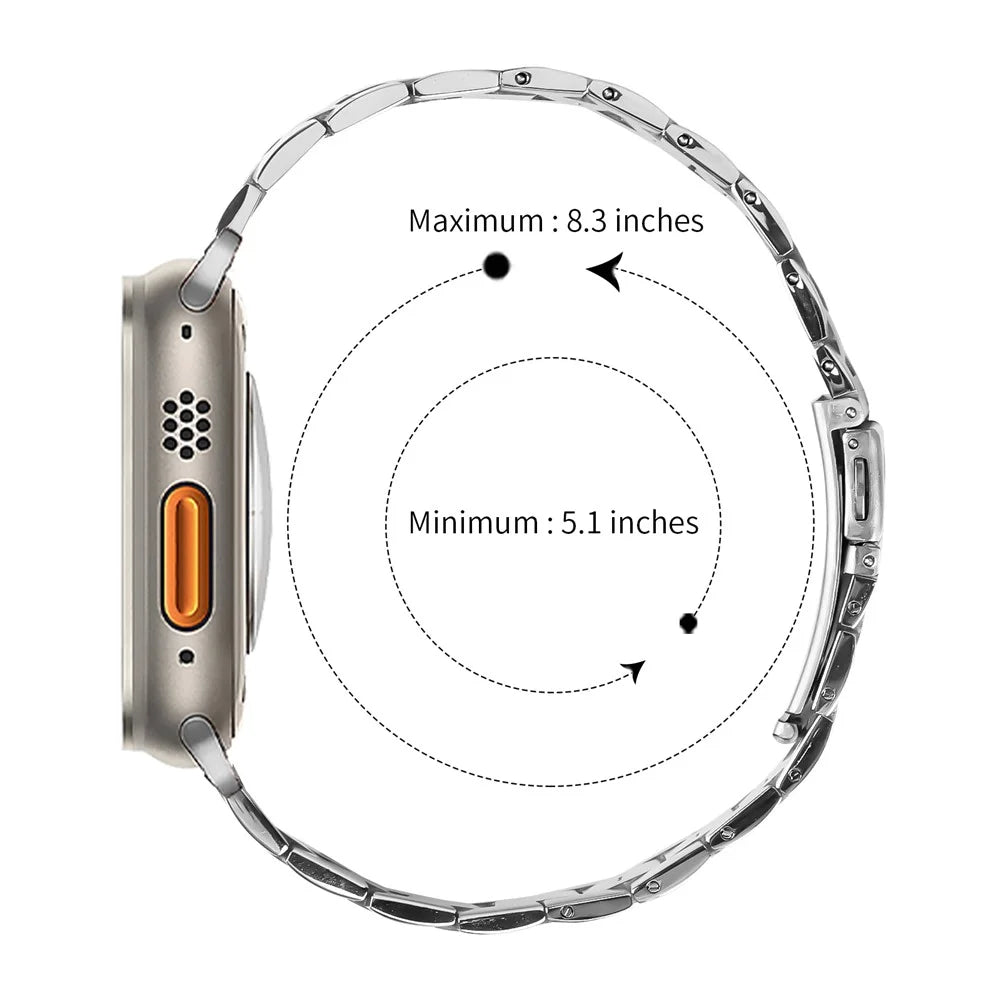 For Apple Watch Series 11 10 42mm / 9 8 7 41mm / SE3 SE2 SE 6 5 4 40mm / 3 2 1 38mm Watch Band Stainless Steel Strap - Silver - 6