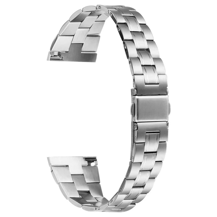For Fitbit Versa Lite / Versa 2 / Versa Watch Band Stainless Steel Strap Three-Beads - Silver - 1