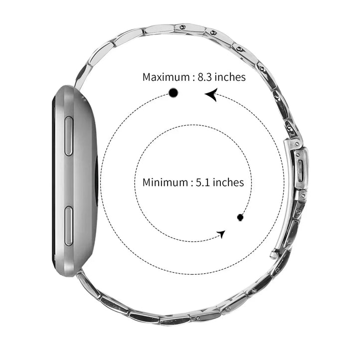 For Fitbit Versa Lite / Versa 2 / Versa Watch Band Stainless Steel Strap Three-Beads - Silver - 6