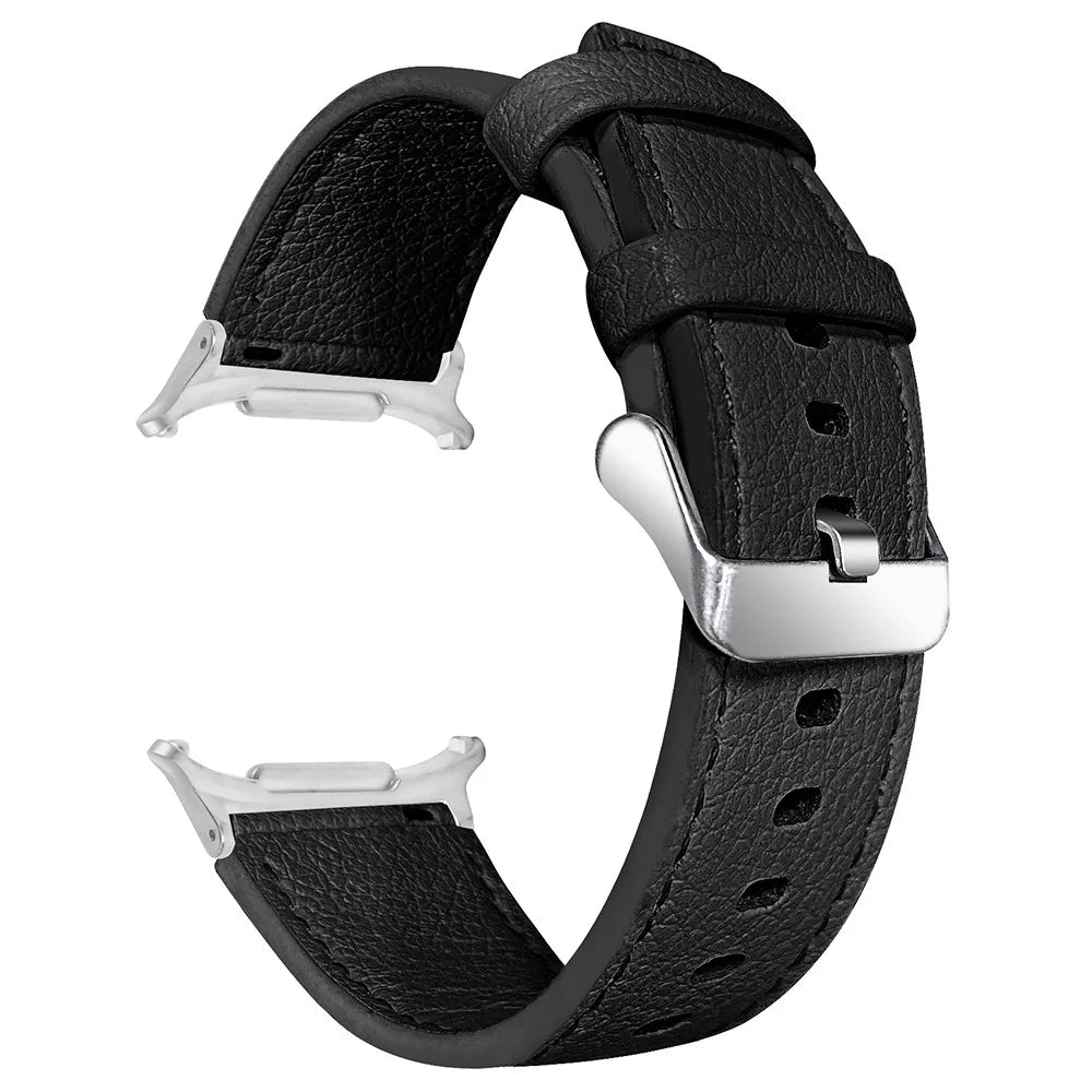 For Samsung Galaxy Watch Ultra2 47mm / Watch Ultra (2025) 47mm / Watch Ultra 47mm Wrist Strap Genuine Cow Leather Smartwatch Band - Black - 1