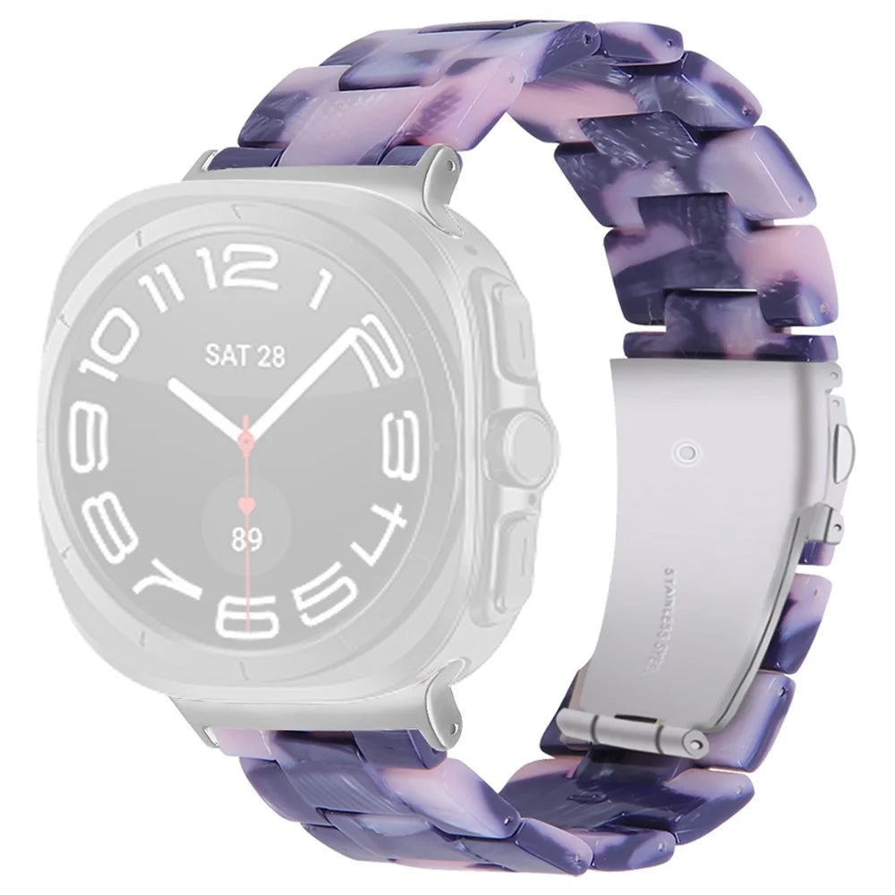 For Samsung Galaxy Watch Ultra2 47mm / Watch Ultra (2025) 47mm / Watch Ultra 47mm Waterproof Resin Acrylic Watch Strap Buckle Design Wrist Band - Style A - 1