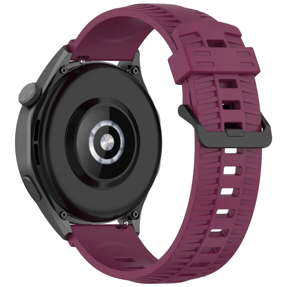 For Huawei Watch GT 3 42mm / GT 3 Pro 43mm Silicone Watch Strap 20mm Tire Texture Wrist Band - Wine Red - 1