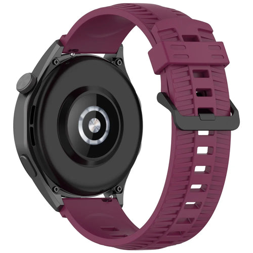 For Huawei Watch GT 3 42mm / GT 3 Pro 43mm Silicone Watch Strap 20mm Tire Texture Wrist Band - Wine Red - 1