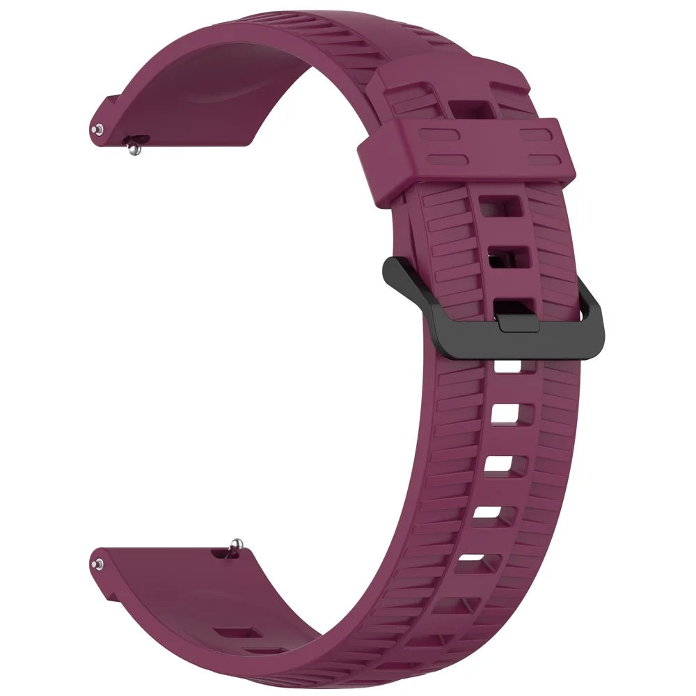 For Huawei Watch GT 3 42mm / GT 3 Pro 43mm Silicone Watch Strap 20mm Tire Texture Wrist Band - Wine Red - 3