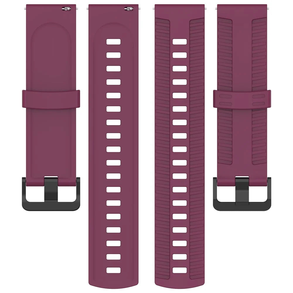 For Huawei Watch GT 3 42mm / GT 3 Pro 43mm Silicone Watch Strap 20mm Tire Texture Wrist Band - Wine Red - 5