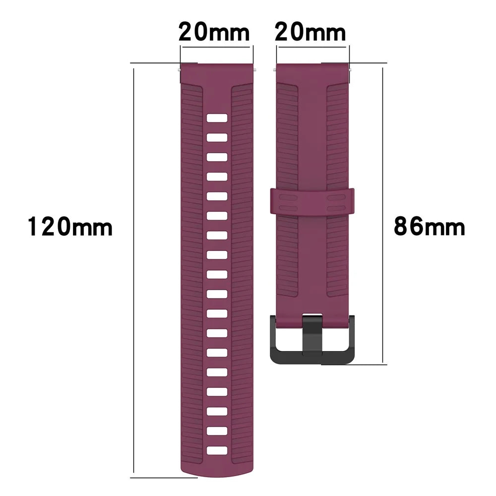 For Huawei Watch GT 3 42mm / GT 3 Pro 43mm Silicone Watch Strap 20mm Tire Texture Wrist Band - Wine Red - 6