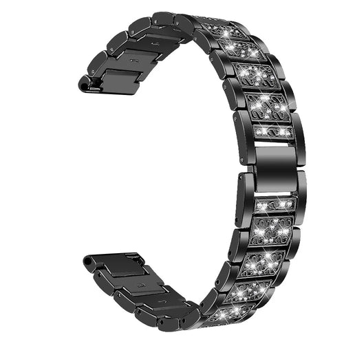 New Arrival Muitiple Color Rhinestone Decor Smart Watch Strap Replacement for Fitbit Versa 3/Sense - Black - 1