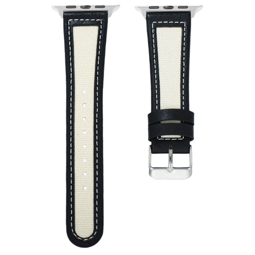 KALEBOL For Apple Watch Ultra 3 2 1 49mm / Series 11 10 46mm / 9 8 7 45mm / SE3 SE2 SE 6 5 4 44mm / 3 2 1 42mm Dual Color Watch Band - Black+White - 2