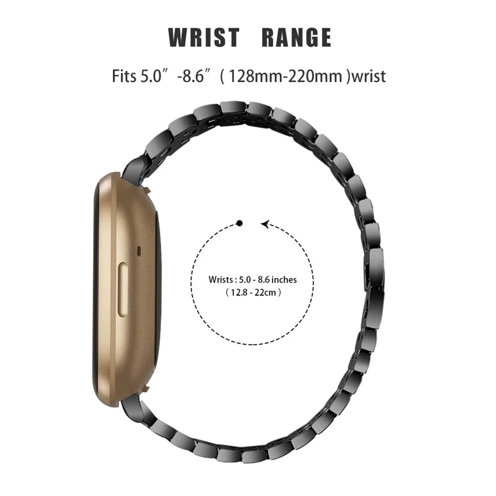 Dispensing Rhinestone Decor Watch Strap Replacement for Fitbit Versa 3/Sense - Black - 2
