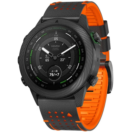 KALEBOL For Garmin Fenix 7X / 7X Pro 51mm / 6X / 6X Pro QuickFit 26mm Silicone Watch Band Dual Color Dot Holes Design - Black+Orange - 2