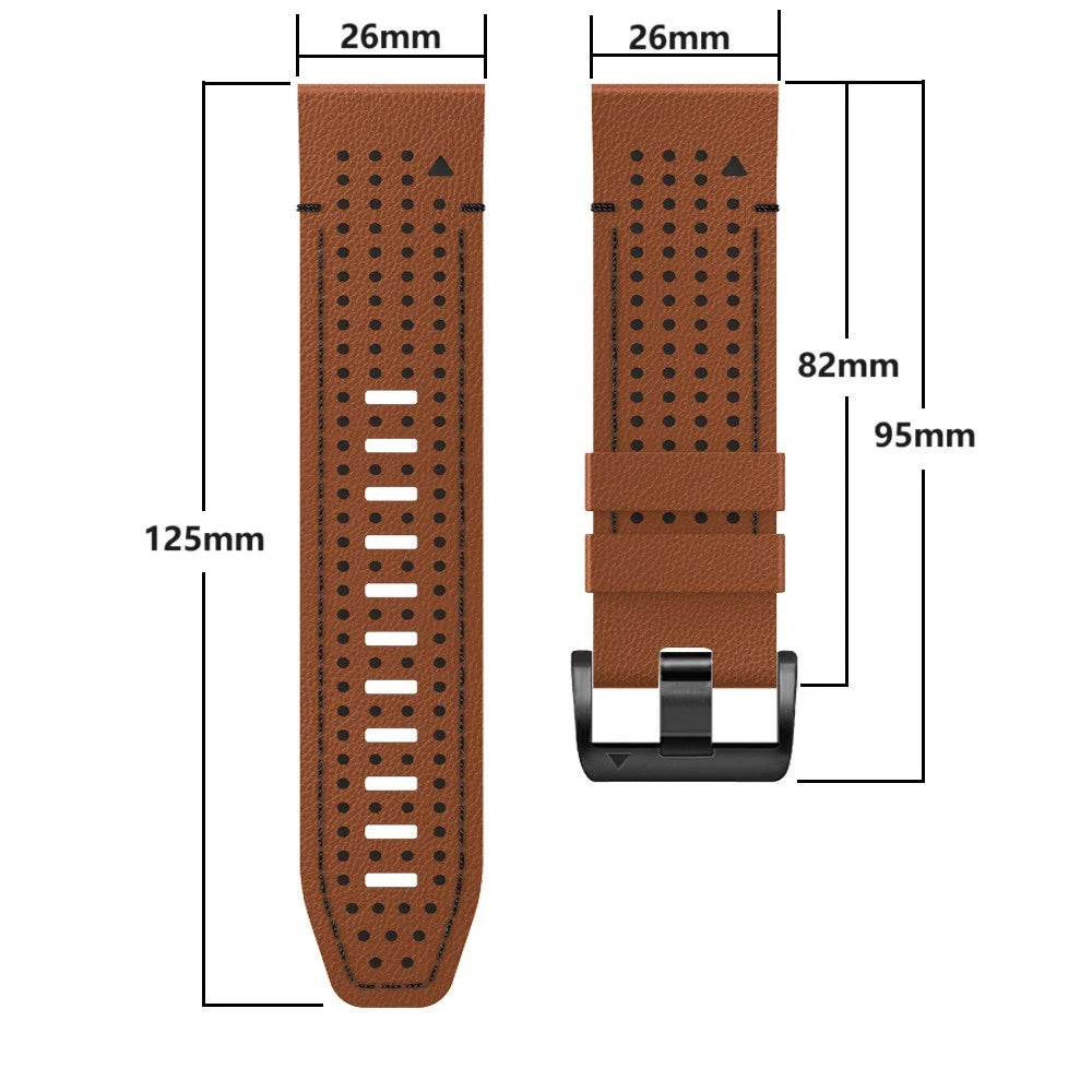 KALEBOL For Garmin Fenix 7X / 7X Pro 51mm / 6X / 6X Pro QuickFit 26mm Silicone Watch Band Dual Color Dot Holes Design - Black+Orange - 5