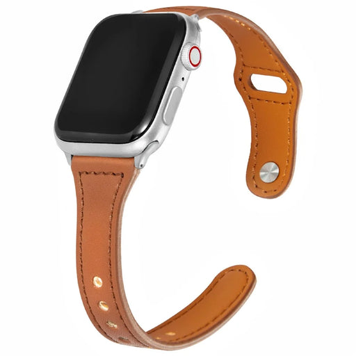 KALEBOL For Apple Watch Ultra 3 2 1 49mm / Series 11 10 46mm / 9 8 7 45mm / SE3 SE2 SE 6 5 4 44mm / 3 2 1 42mm Watch Strap, Small Buckle - Brown - 2