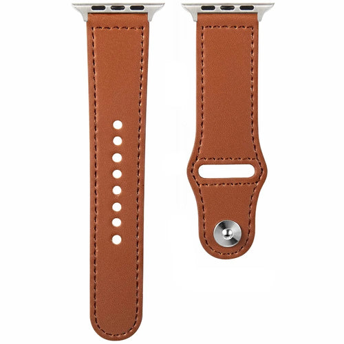 KALEBOL For Apple Watch Ultra 3 2 1 49mm / Series 11 10 46mm / 9 8 7 45mm / SE3 SE2 SE 6 5 4 44mm / 3 2 1 42mm Watch Strap, Large Buckle - Brown - 1