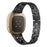 Stainless Steel Starfish Shape Rhinestone Decor Watch Strap Replacement for Fitbit Versa 3/Sense - Black - 1