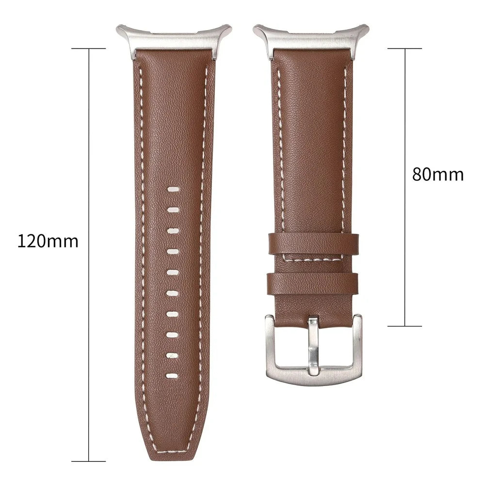 For Samsung Galaxy Watch Ultra2 47mm / Watch Ultra (2025) 47mm / Watch Ultra 47mm Watch Strap Genuine Cow Leather Wrist Band Replacement - Dark Brown - 6