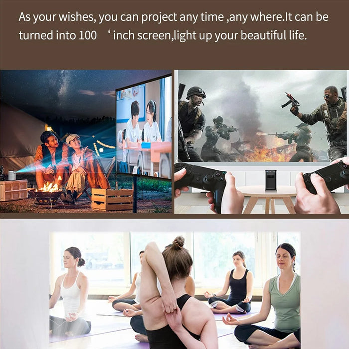 C2000DLP Android 9.0 Portable 3D Mini Projector with Tripod WiFi Home Theater, 2G+32G (CE Certified) - US Plug - 6