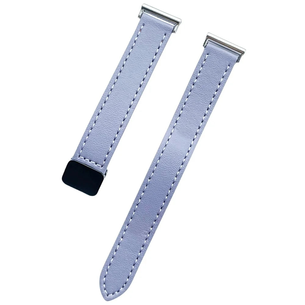 For Samsung Galaxy Watch7 / Watch FE / Watch6 / Watch 5 / Watch4 Universal 20mm Magnetic Buckle Slim Microfiber Leather Watch Strap - Purple - 2
