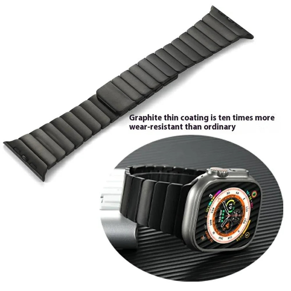 For Apple Watch Ultra 3 2 1 49mm / Series 11 10 46mm / 9 8 7 45mm / SE3 SE2 SE 6 5 4 44mm / 3 2 1 42mm Magnetic Metal Watch Strap - Silver - 3