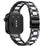 For Huawei Watch Fit 3 Metal Alloy Watch Band Rhinestones Resin Wristband Bracelet - Black+White - 1
