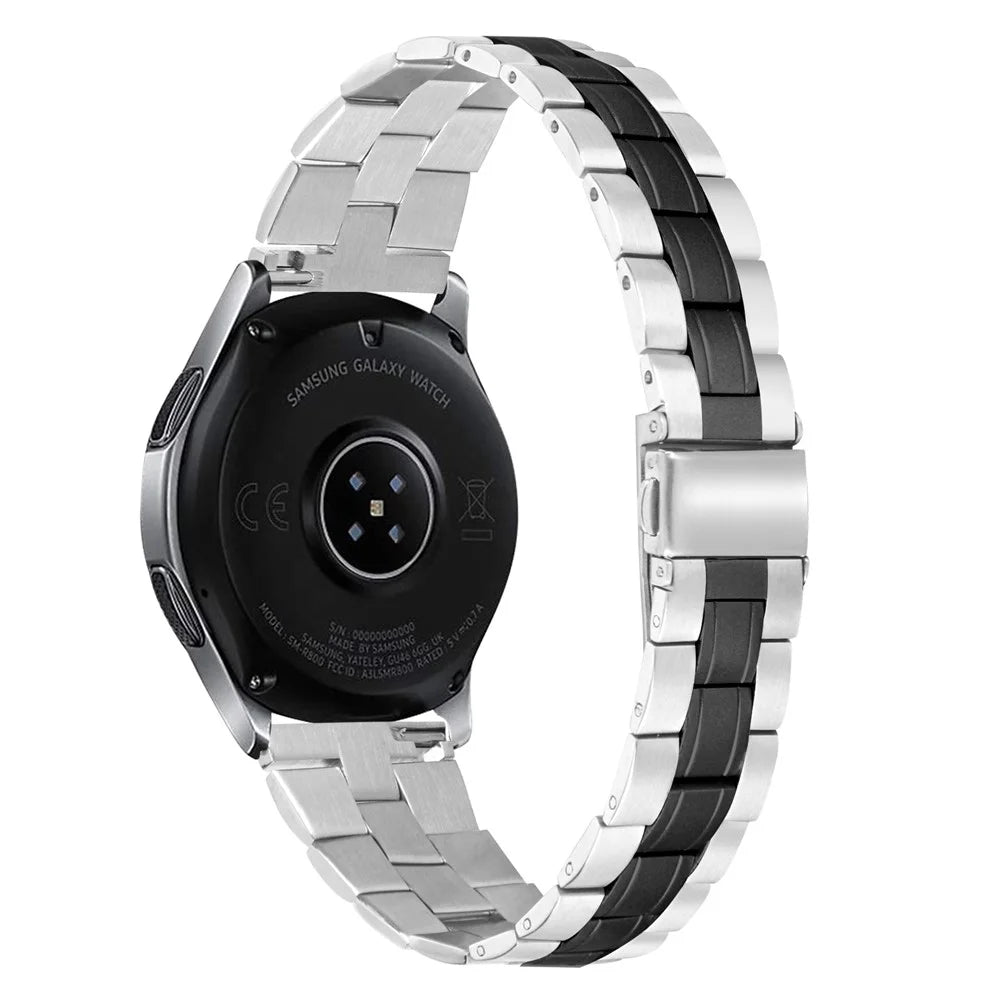 Stainless Steel Chain Three Bead Buckle Design Watchband Replacement for Samsung Galaxy Watch 46mm/Gear S3 Classic/Frontier - Black - 1