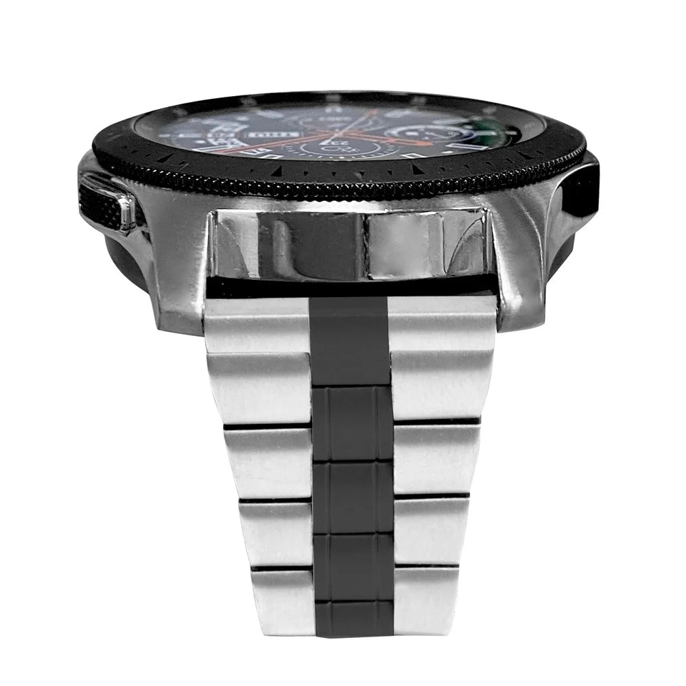 Stainless Steel Chain Three Bead Buckle Design Watchband Replacement for Samsung Galaxy Watch 46mm/Gear S3 Classic/Frontier - Black - 4