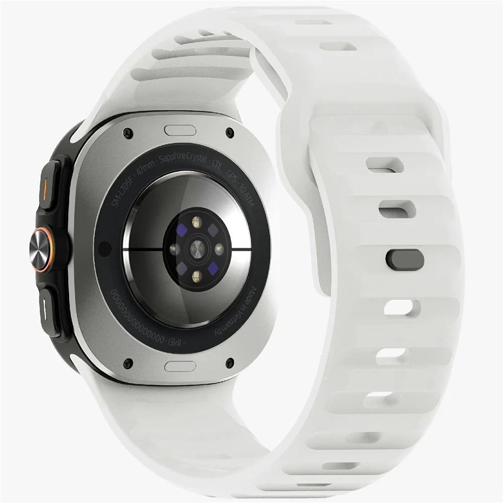 For Samsung Galaxy Watch Ultra2 47mm / Watch Ultra (2025) 47mm / Watch Ultra 47mm Silicone Watch Band Breathable Sport  Watch Strap - White - 1