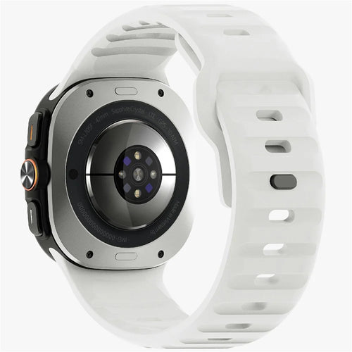 For Samsung Galaxy Watch Ultra2 47mm / Watch Ultra (2025) 47mm / Watch Ultra 47mm Silicone Watch Band Breathable Sport  Watch Strap - White - 1