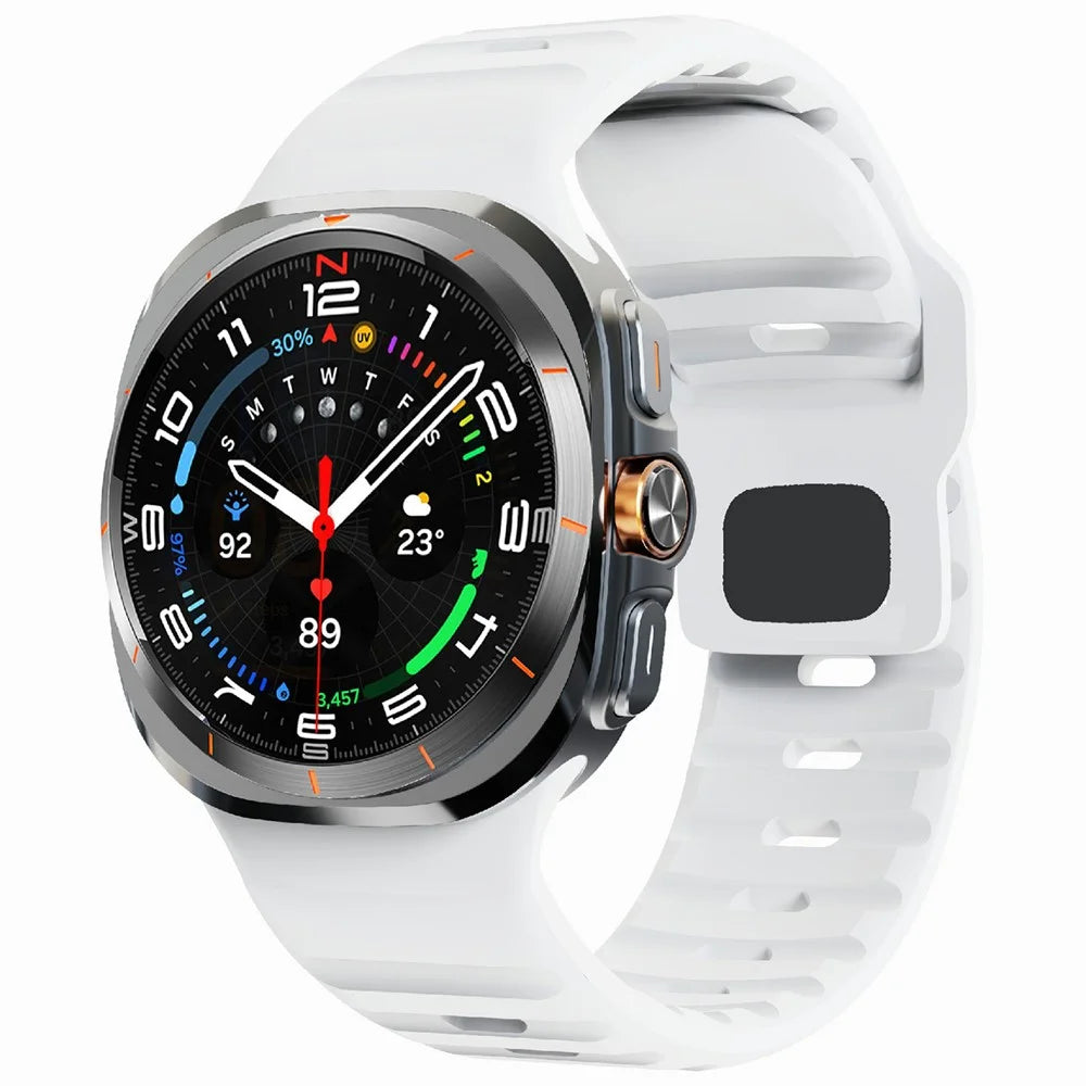 For Samsung Galaxy Watch Ultra2 47mm / Watch Ultra (2025) 47mm / Watch Ultra 47mm Silicone Watch Band Breathable Sport  Watch Strap - White - 2