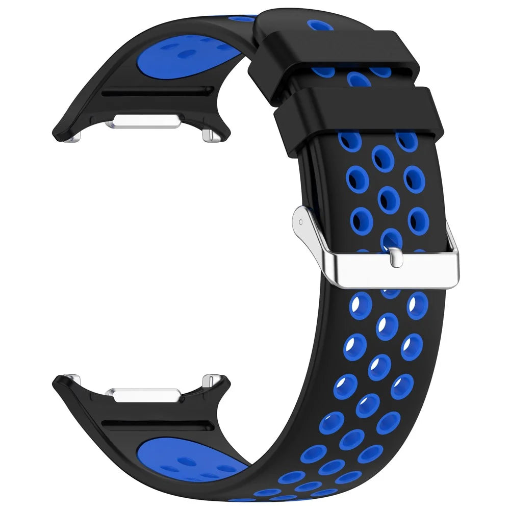 For Samsung Galaxy Watch Ultra2 47mm / Watch Ultra (2025) 47mm / Watch Ultra 47mm Silicone Sport Strap Breathable Dual Color Watch Strap - Black  /  Blue - 1