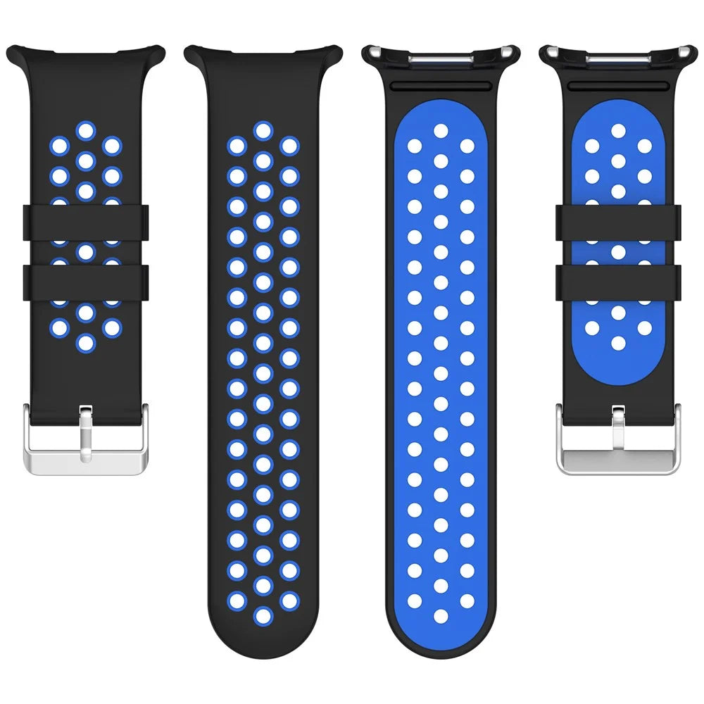 For Samsung Galaxy Watch Ultra2 47mm / Watch Ultra (2025) 47mm / Watch Ultra 47mm Silicone Sport Strap Breathable Dual Color Watch Strap - Black  /  Blue - 3