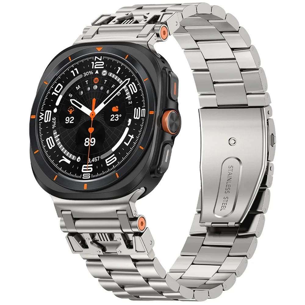 For Samsung Galaxy Watch Ultra2 47mm / Watch Ultra (2025) 47mm / Watch Ultra 47mm Watch Band Stainless Steel Replacement Strap - Starlight - 2