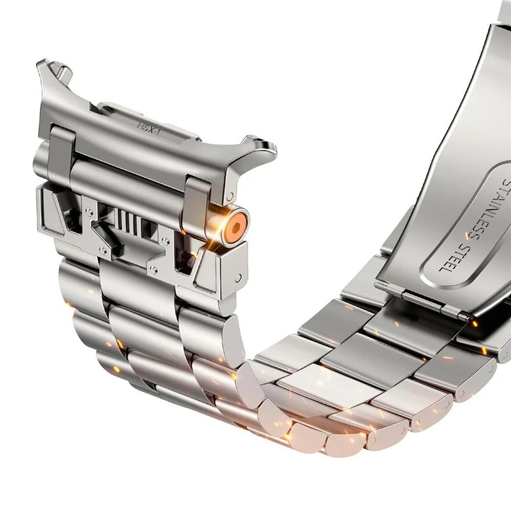 For Samsung Galaxy Watch Ultra2 47mm / Watch Ultra (2025) 47mm / Watch Ultra 47mm Watch Band Stainless Steel Replacement Strap - Starlight - 6