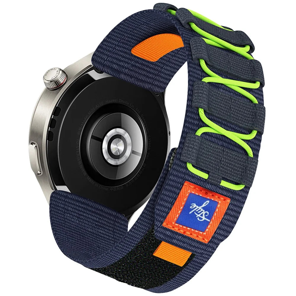 22mm Nylon Sport Band For Huawei Watch GT 4 46mm  /  Watch 4 Pro  /  Watch 4 Wrist Strap Replacement - Midnight Blue - 1