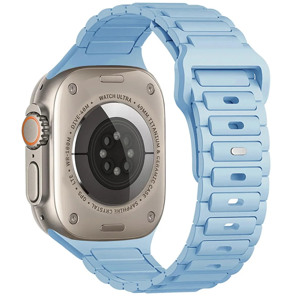 For Apple Watch Ultra 3 2 1 49mm / Series 11 10 46mm / 9 8 7 45mm / SE3 SE2 SE 6 5 4 44mm / 3 2 1 42mm Silicone Watch Band - Baby Blue - 1