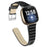 Wave Design Genuine Leather Watch Strap Replacement for Fitbit Versa 3/Fitbit Sense - Black - 2