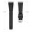 Wave Design Genuine Leather Watch Strap Replacement for Fitbit Versa 3/Fitbit Sense - Black - 6