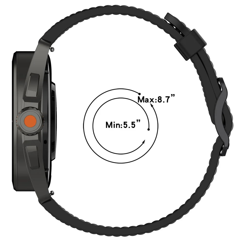For Samsung Galaxy Watch FE 40mm / Watch7 44mm / 40mm Silicone 20mm Multiple Holes Breathable Watch Strap - Black - 5