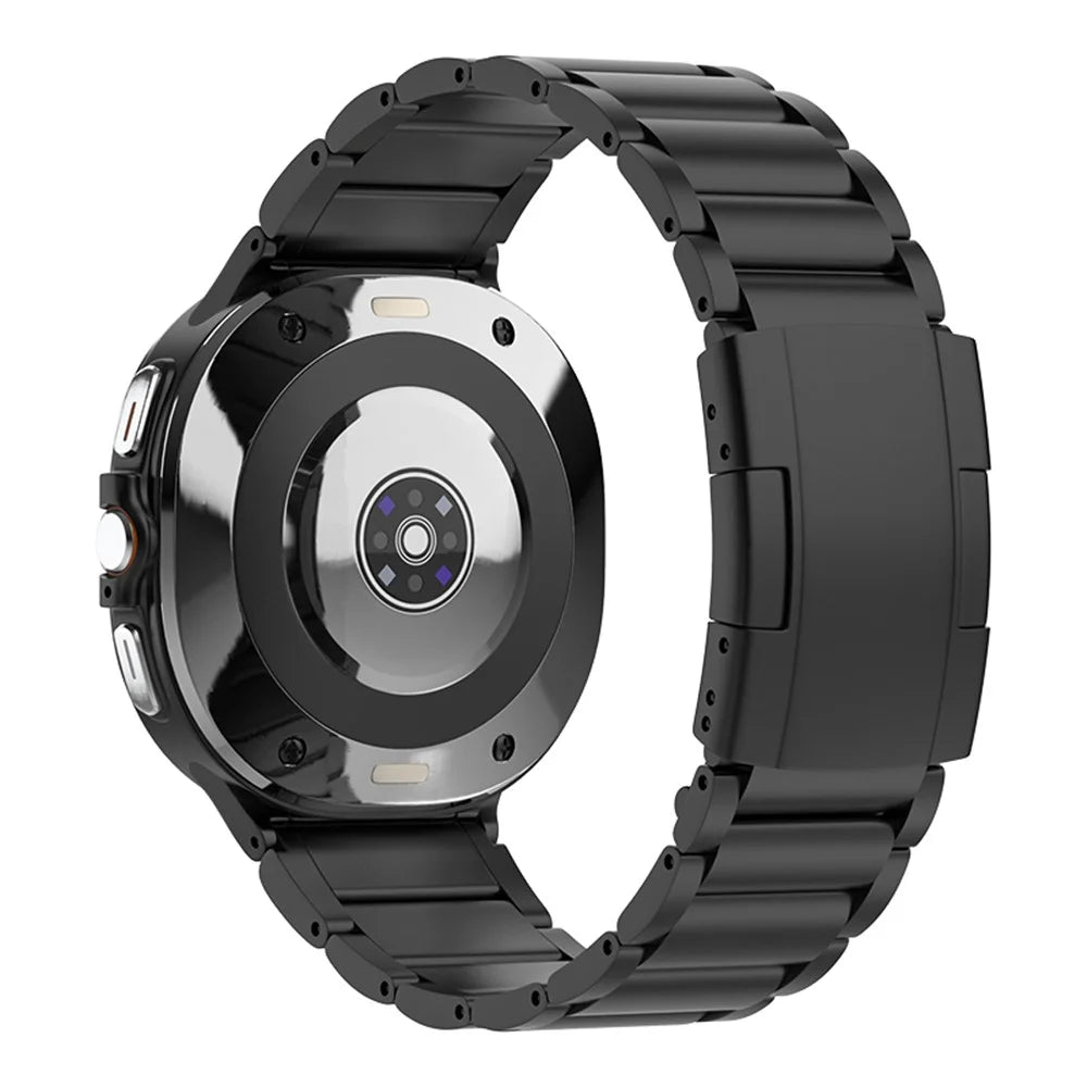 Titanium Steel Band for Samsung Galaxy Watch Ultra2 47mm / Watch Ultra (2025) 47mm / Watch Ultra 47mm Replacement 3-bead Watch Strap - Black - 1
