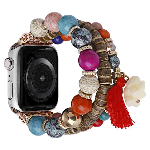 For Apple Watch Ultra 3 2 1 49mm / Series 11 10 46mm / 9 8 7 45mm / SE3 SE2 SE 6 5 4 44mm / 3 2 1 42mm Beads Strap Elephant Pendant - Multi-Color - 1