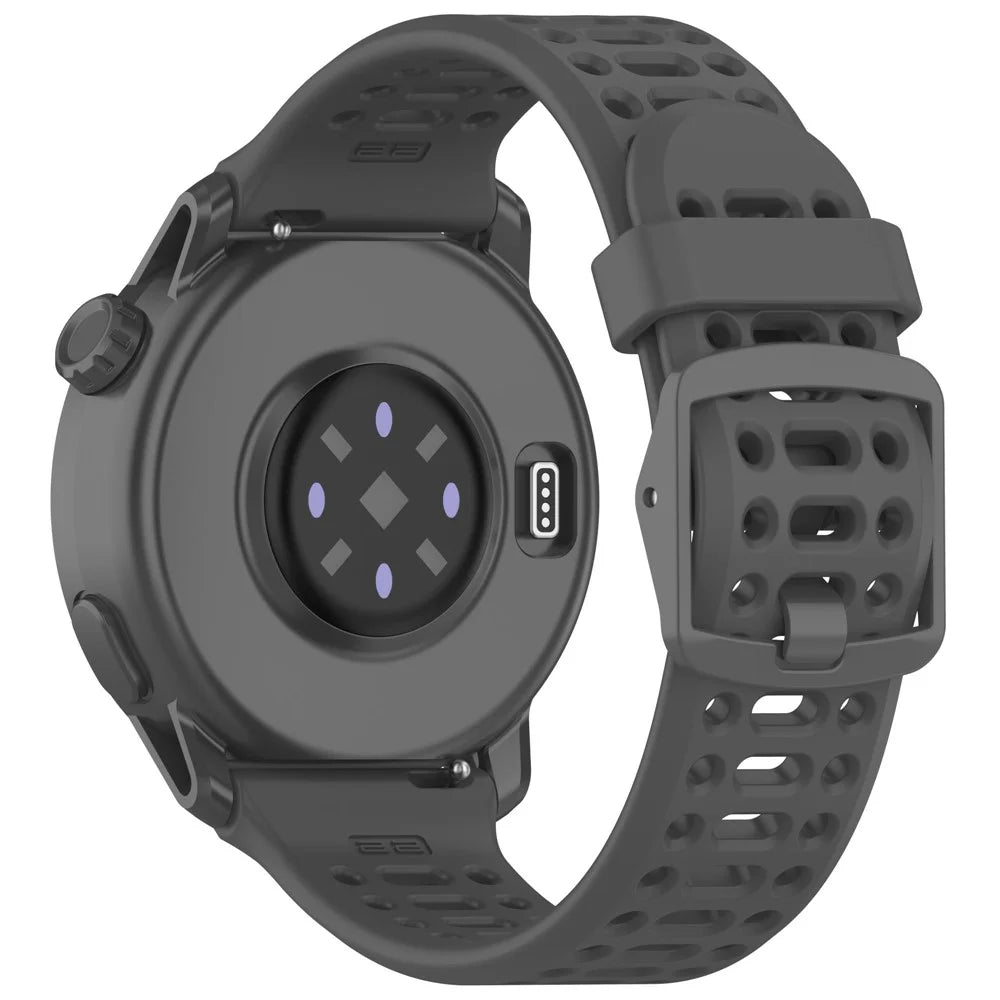 For Coros Pace 3 Liquid Silicone Watch Band Adjustable Wrist Strap - Dark Grey - 1