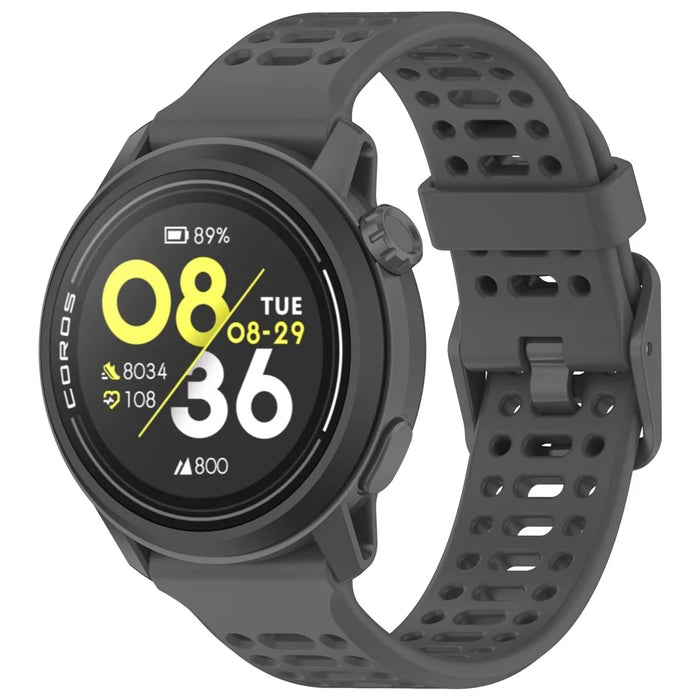 For Coros Pace 3 Liquid Silicone Watch Band Adjustable Wrist Strap - Dark Grey - 4