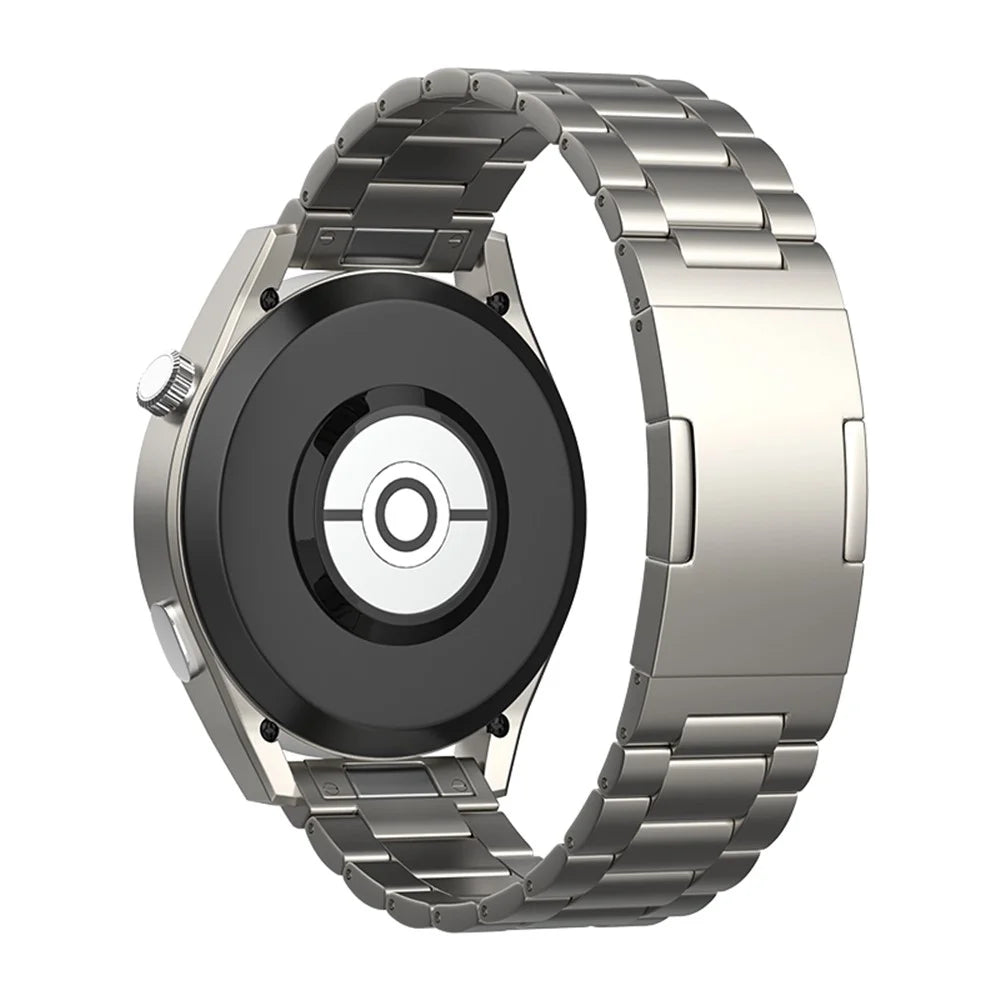 For Huawei Watch GT 4 46mm / GT 3 46mm / GT 2 46mm Titanium Alloy Watch Band 22mm 3-Bead Strap - Titanium - 1