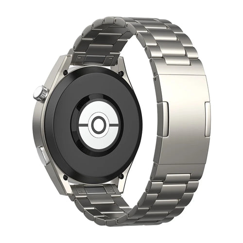 For Huawei Watch GT 4 46mm / GT 3 46mm / GT 2 46mm Titanium Alloy Watch Band 22mm 3-Bead Strap - Titanium - 1
