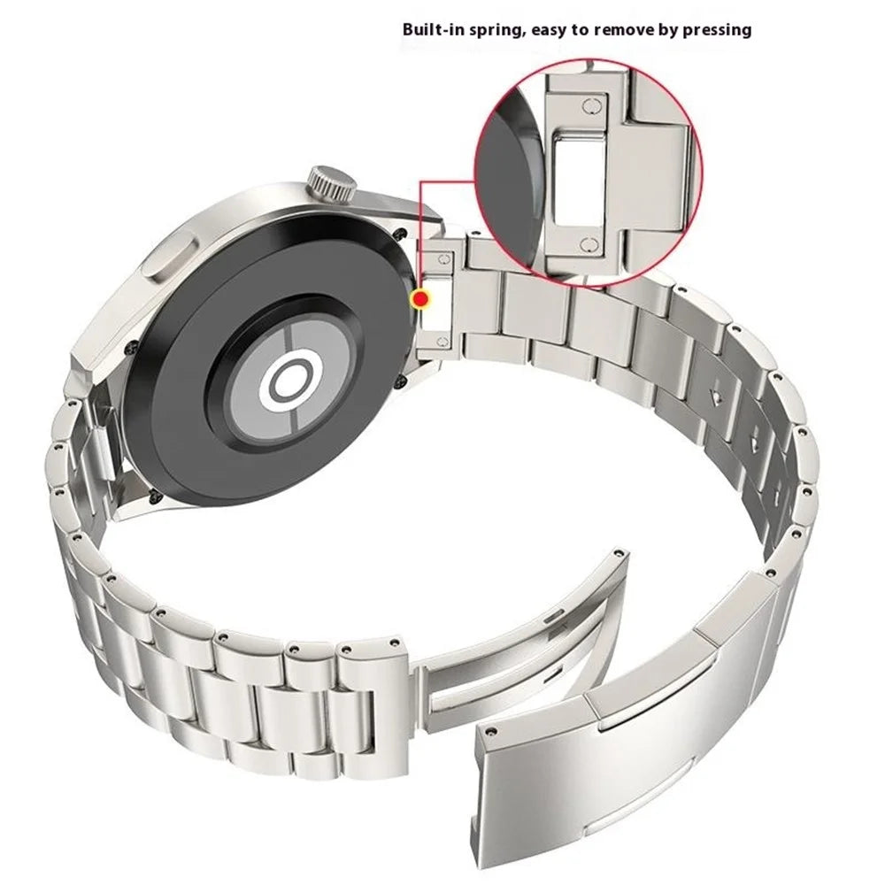 For Huawei Watch GT 4 46mm / GT 3 46mm / GT 2 46mm Titanium Alloy Watch Band 22mm 3-Bead Strap - Titanium - 4